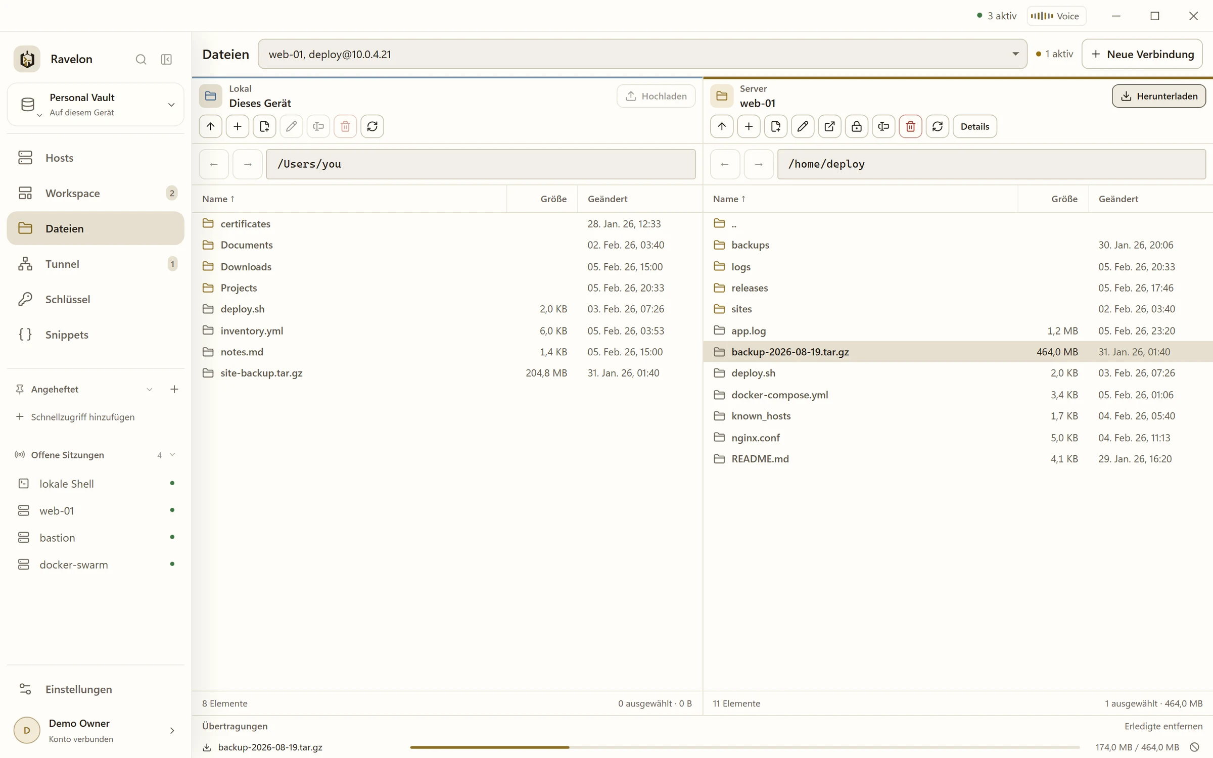 SFTP-Dateitransfer