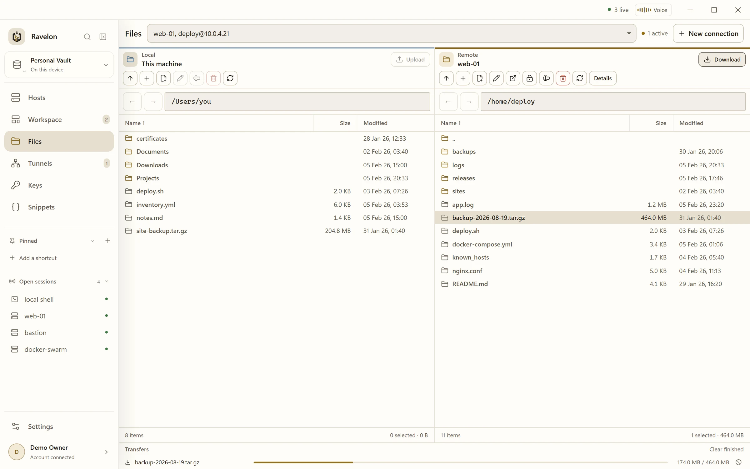 SFTP file transfer